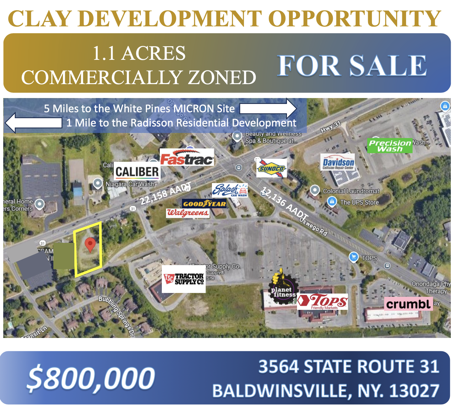 1.1 Acres Commercial Development in Clay